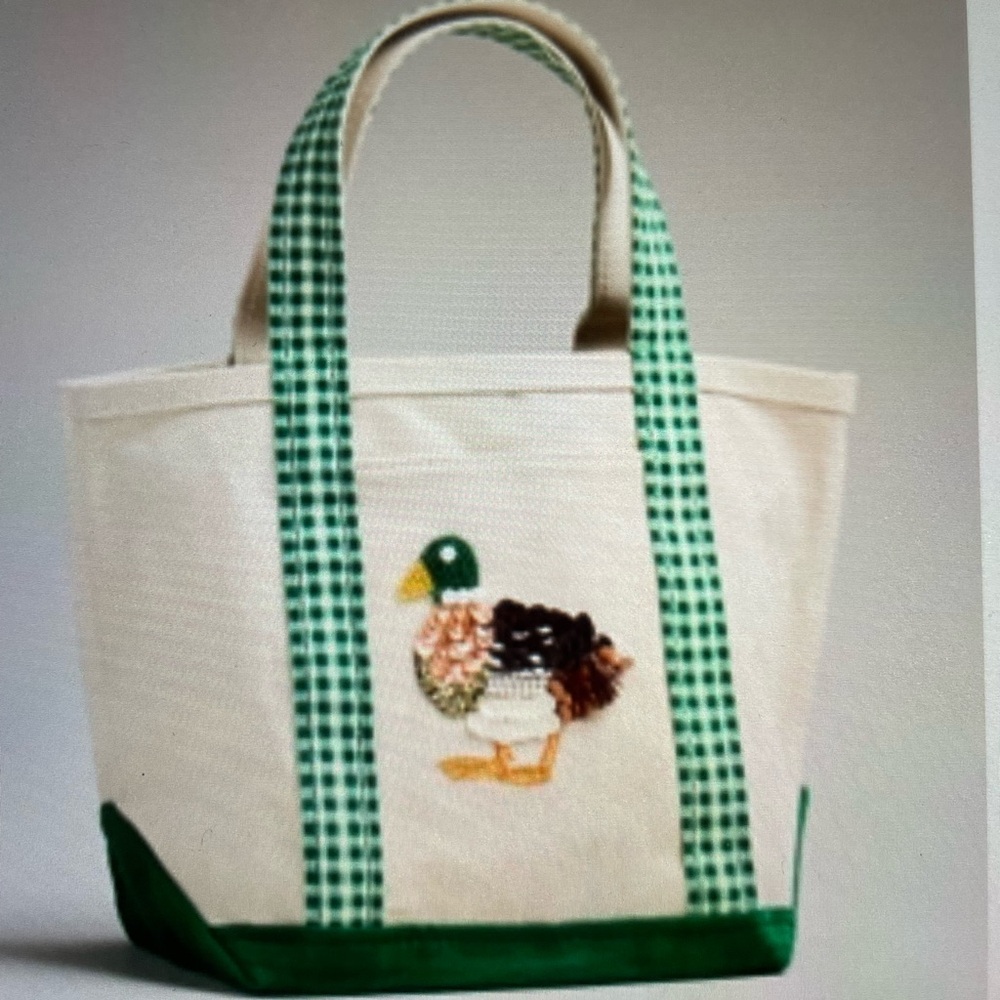 ❤️ ANTHROPOLOGIE THE HARTLEY MALLARD DUCK TOTE BAG NEW